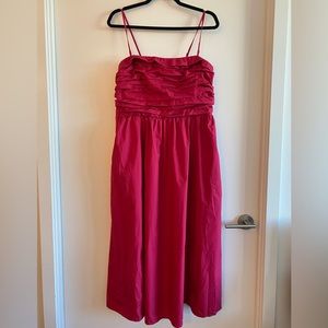 Abercrombie pink midi dress with pockets!
